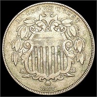 1867 Shield Nickel NEARLY UNCIRCULATED