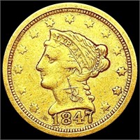 1847-O $2.50 Gold Quarter Eagle LIGHTLY