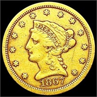 1867-S $2.50 Gold Quarter Eagle LIGHTLY