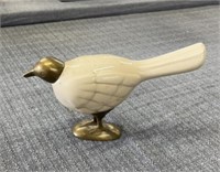 Brass and porcelain Bird