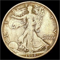 1918-D Walking Liberty Half Dollar LIGHTLY