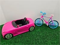Barbie Pink Convertable Car & Bike Resale $20