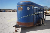 92 MODEL C&M 14' STOCK TRAILER, WOOD FLOOR