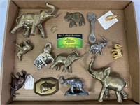 Elephant collectables brass and more