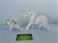 White Ceramic Elephant Figures