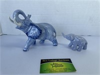 Blue elephant and baby figures