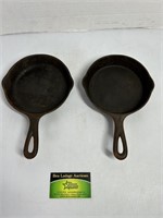 2 Wagner No. 3 Cast Iron Skillets