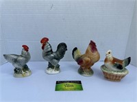 Ceramic Rooster and Chicken decor