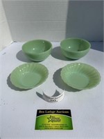 4 Anchor Hocking and Fire King Jadeite Bowls