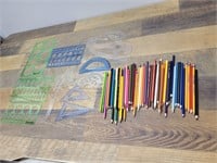Color Pencils & Protractors