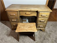 Antique Wooden Desk and bench