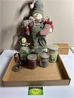Snowman Christmas Decor and Candles