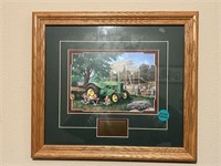 Signed Charles Freitag Barn Raising Picture