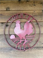 Metal Red Rooster Sign