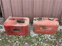 2 Square Red Metal Gas Cans