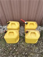 4 Yellow 5 Gallon Gas Cans