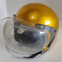 Gold Metallic Motorcycle Helmet, w/ Exxene Corp