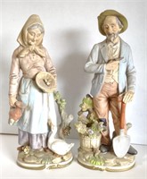 Homco Porcelain Farming Couple, 13"