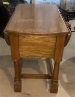 Wood Drop Leaf Side Table, 15” x 27” x 21”