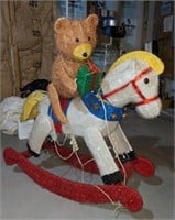Teddy Bear On Rocking Horse Holiday Decoration