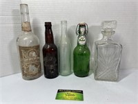 Glass Bottles and Decanter