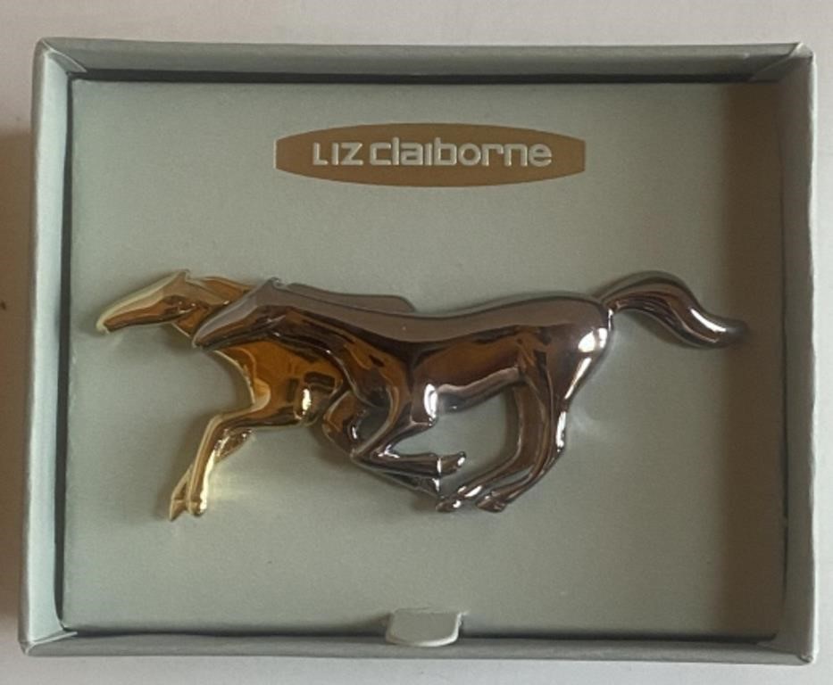 Liz Claiborne Horse Pin, 3”