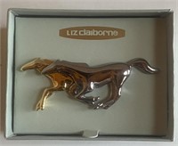 Liz Claiborne Horse Pin, 3”