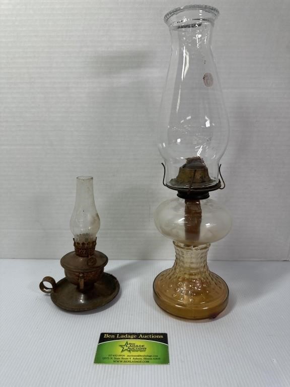 Glass and Metal Oil Lamps