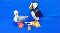 (3) Folk Art Wooden Birds From Nova Scotia