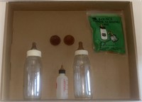 Glass Baby Bottles & 2 oz Animal Nursing Kit