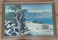 1972 River Landscape Painting by V.M. Conley