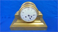 Antique Brass " Porthole " Mantle Clock French ,