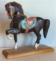 Hand Carved Wood Horse (Signed By Artist) 10"T