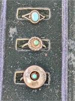 (3) STERLING & TURQUOISE RINGS
