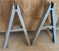 Folding Metal Sawhorse Stands, 32in