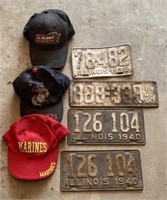 1925-1940 Illinois License Plates and Marines
