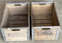 Meadowmoor Dairies Wooden Milk Crates,
