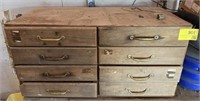 Wooden 8-Drawer Shop Cabinet, 32x16x16in