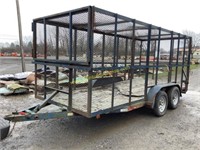 16' X 6' 6" TANDEM AXLE CAGED TRAILER W/ 2" BALL