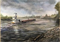 John Kelty 22x30 WC The Mighty Ohio (River)