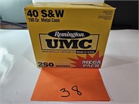 (1) boxes Remington UMC 40 Caliber S&W 180 Grain -