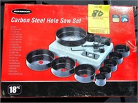 18 Piece Carbon Steel Hole Saw - New