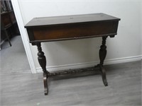 Antique Walnut Carved Desk 32 X 16" X 32" H