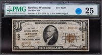 1929 $10 - Rawlins, WY First National Bank