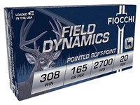 Fiocchi 308D Field Dynamics Rifle 308 Win 165 gr P
