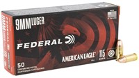 Federal AE9DP American Eagle Handgun 9mm Luger 115