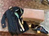 Vintage Masonic uniform in suitcase