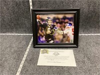 Joe Flacco Autographed Framed Photo w Certificate