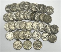 Roll Of Buffalo Nickels XF to AU 40-Coin LOT