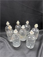 Vintage PYREX Lab Bottles (8) w/Lids 7”